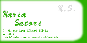maria satori business card