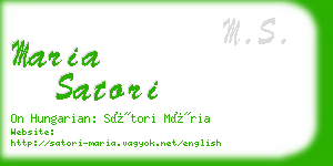 maria satori business card